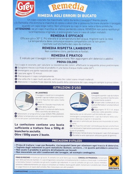 Remedia Grey Polvere - 200g - Rimedia Agli Errori Di Bucato